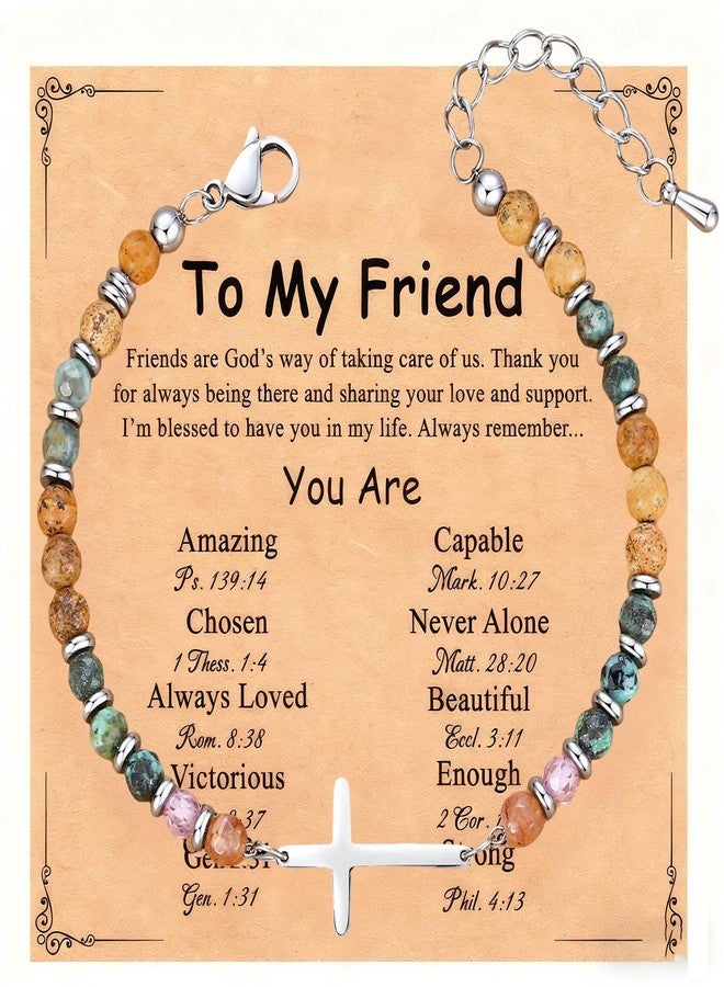 OVIFICEA Friendship Gifts Cross Bracelet for Women, Christian Gifts for Sister in Christ, Charm Bracelets for Best Friend, Daughter,Granddaughter, Mom on Birthday Christmas Baptism Easter Graduation - Image 1